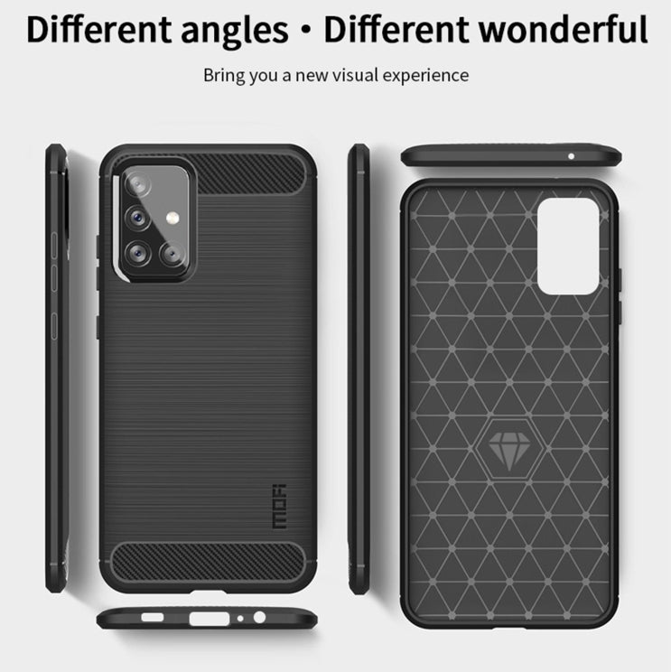 Brushed Carbon Fiber Pattern TPU Protective Case For Samsung A14