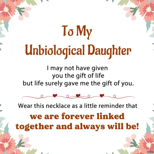 FOR UNBIOLOGICAL DAUGHTER - WE ARE FOREVER LINKED TOGETHER INTERLOCKING NECKLACE