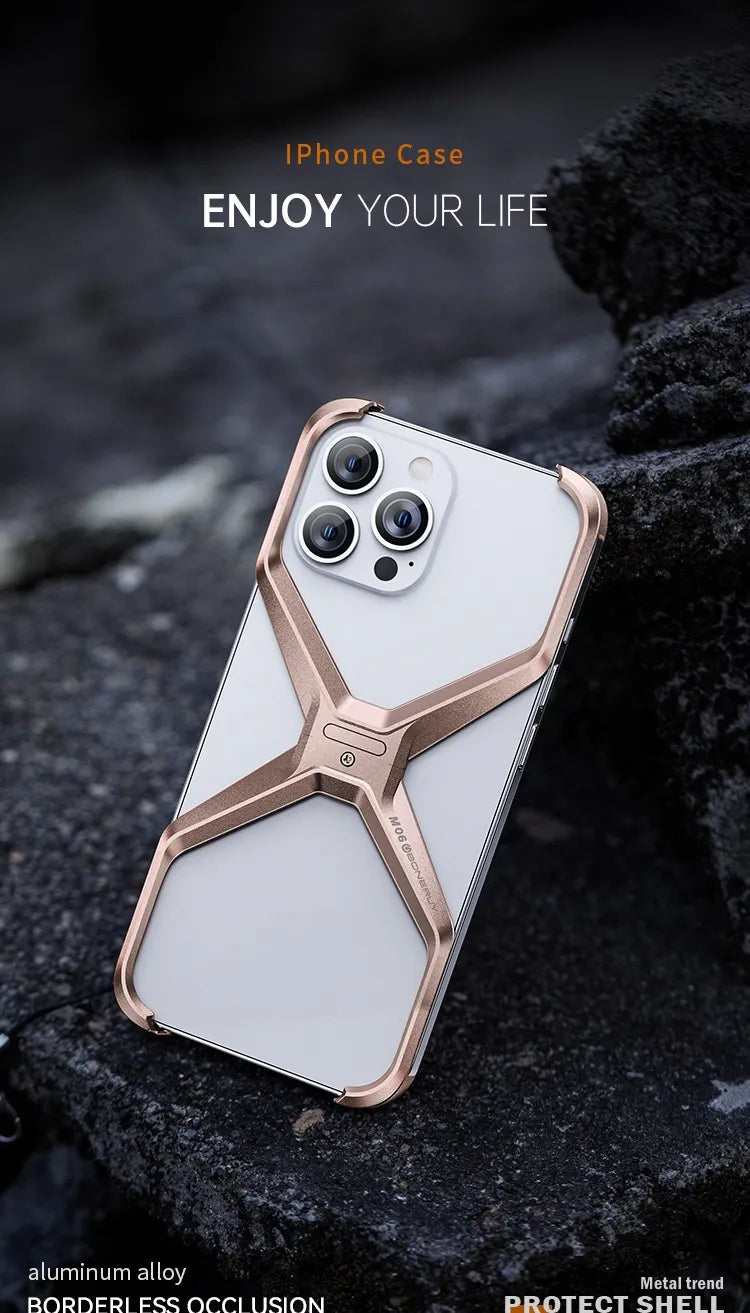 X Metal Frame Mobile Phone Case