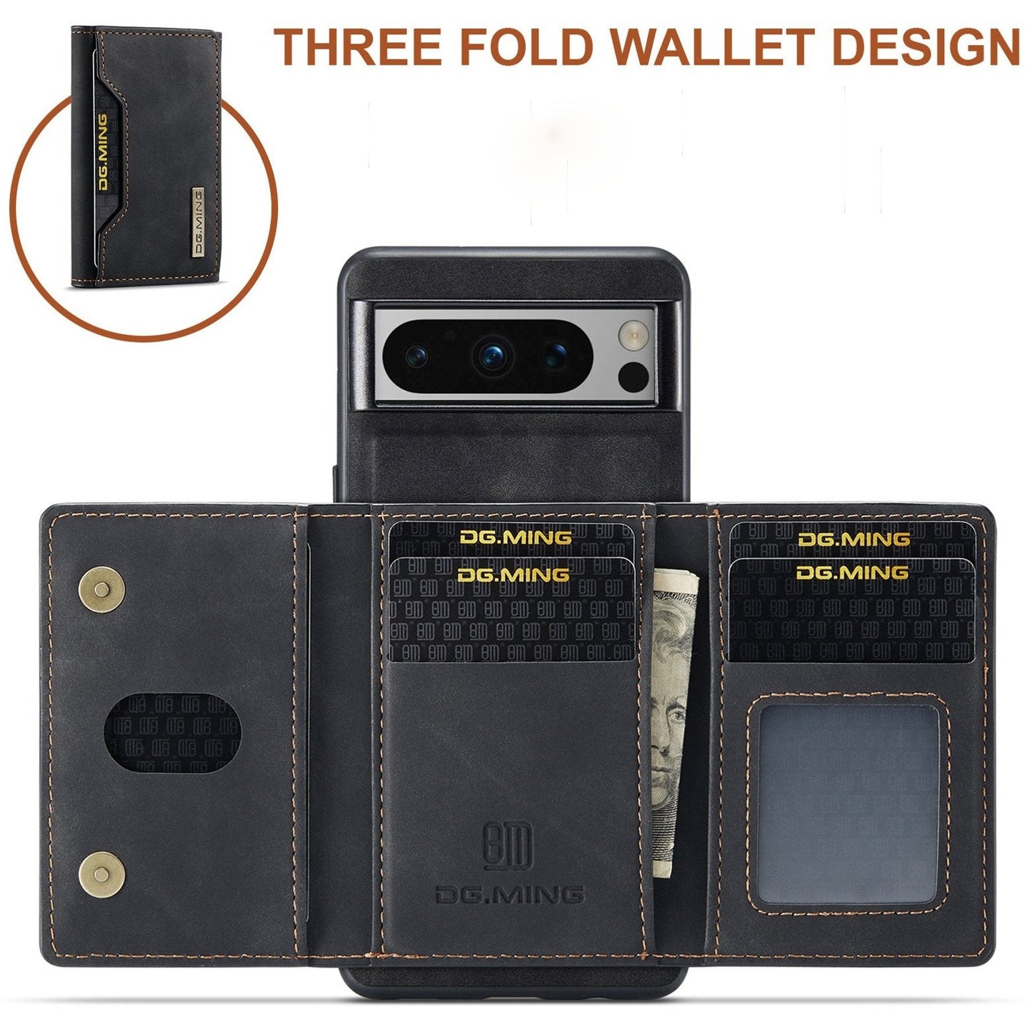 Versatile Magnetic Leather Wallet Case - Google