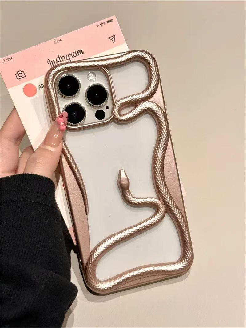 New ins high-end creative hollow snake mobile phone case