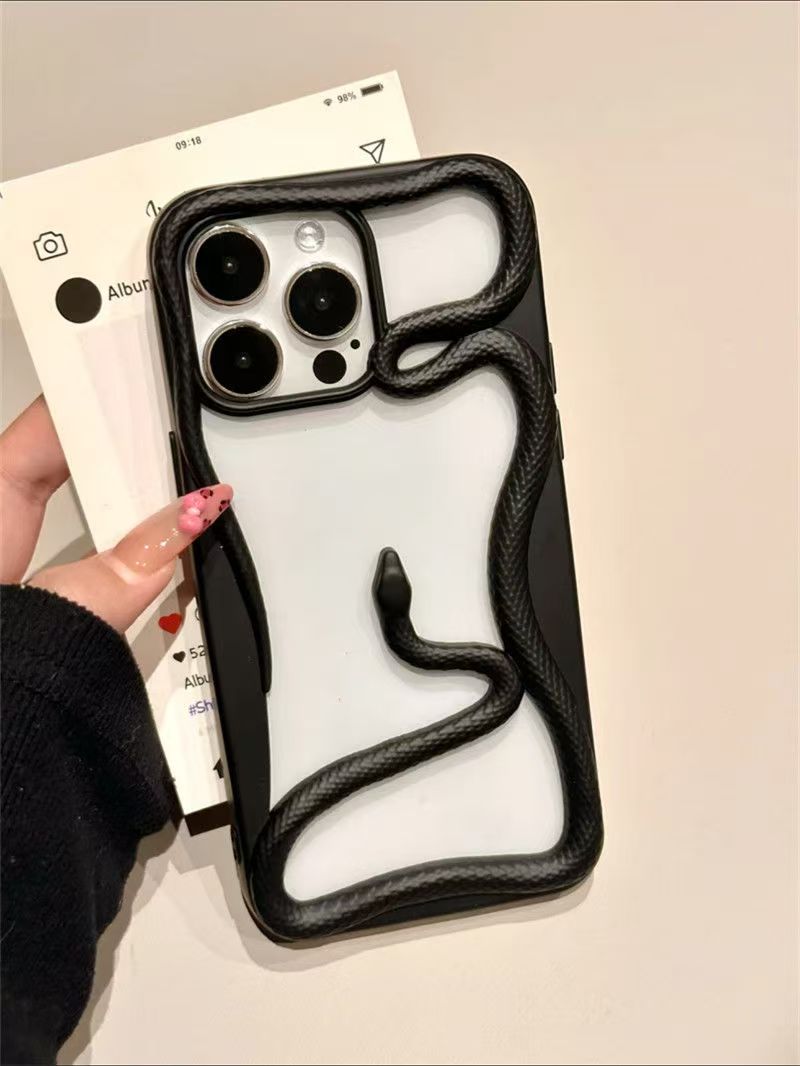 New ins high-end creative hollow snake mobile phone case
