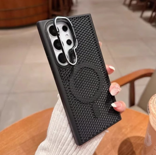 Honeycomb Mesh Heat Dissipation Lens Holder Phone Case For Samsung