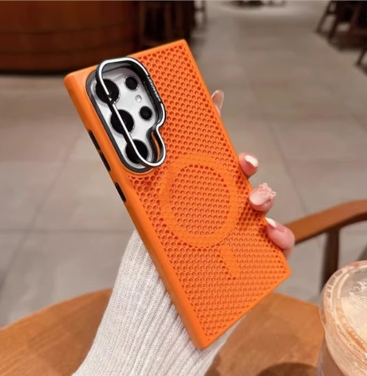 Honeycomb Mesh Heat Dissipation Lens Holder Phone Case For Samsung