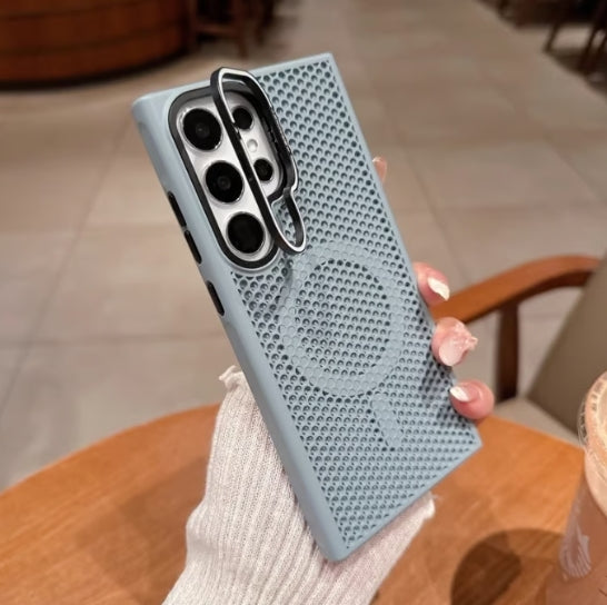 Honeycomb Mesh Heat Dissipation Lens Holder Phone Case For Samsung