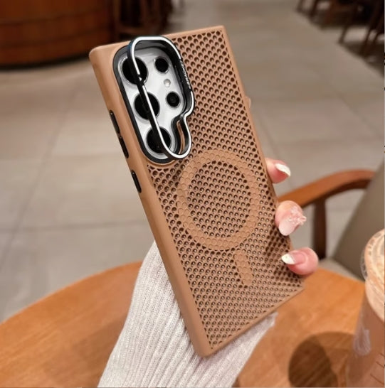 Honeycomb Mesh Heat Dissipation Lens Holder Phone Case For Samsung