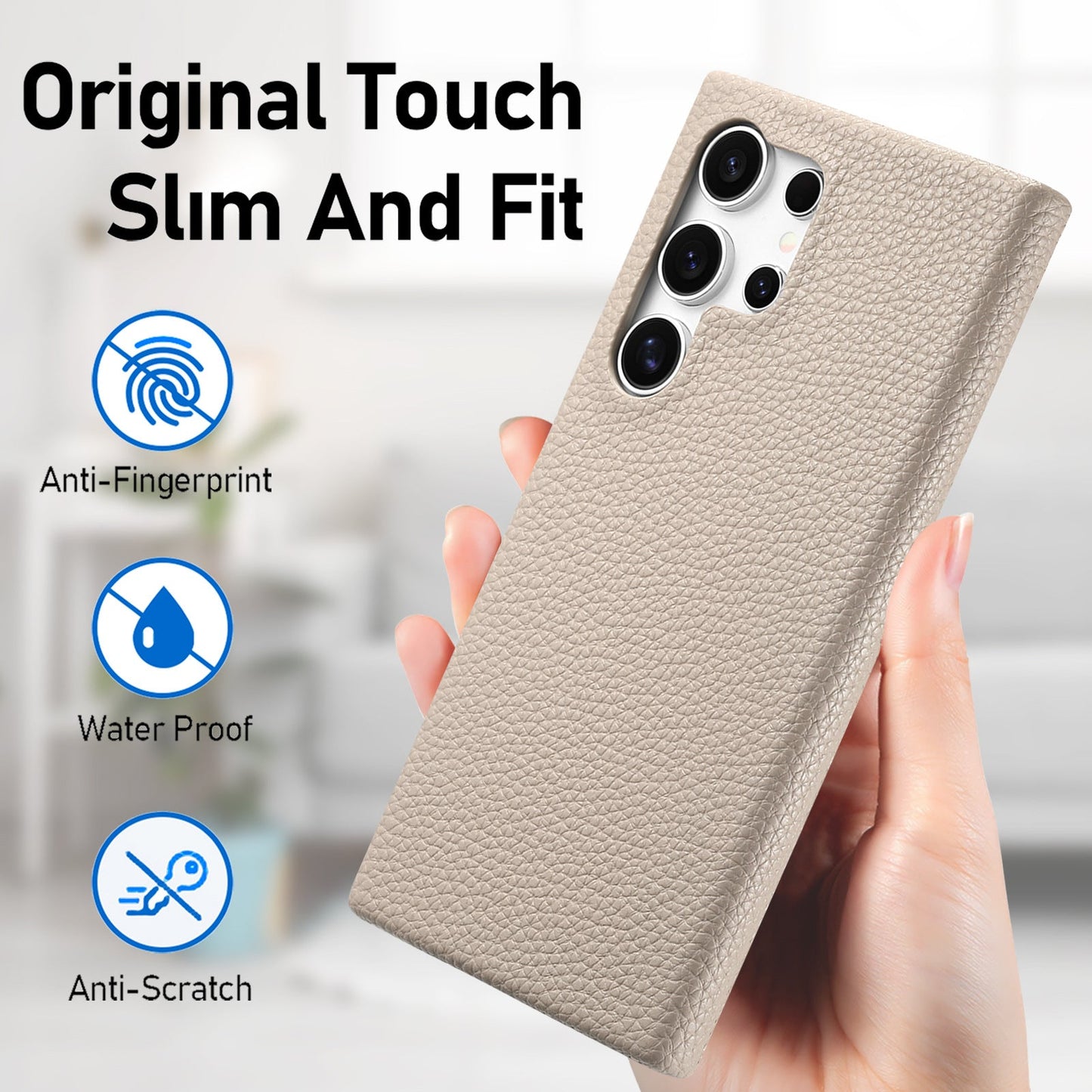 Luxurious Litchi Pattern Oil Edge Phone Case For Samsung