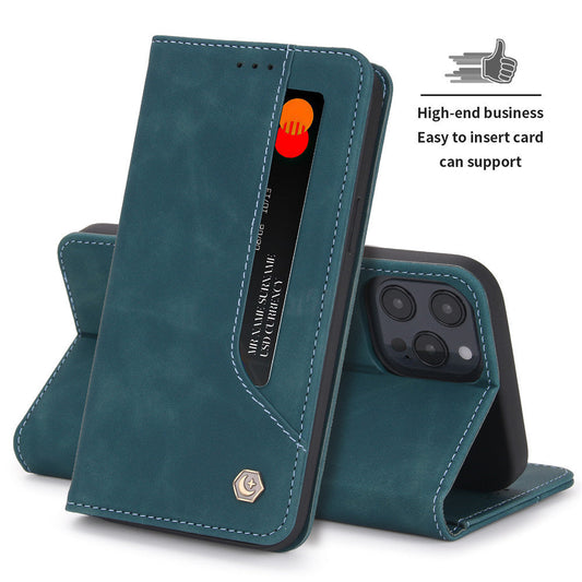 Premium suede pickup bag flip protection leather phone case