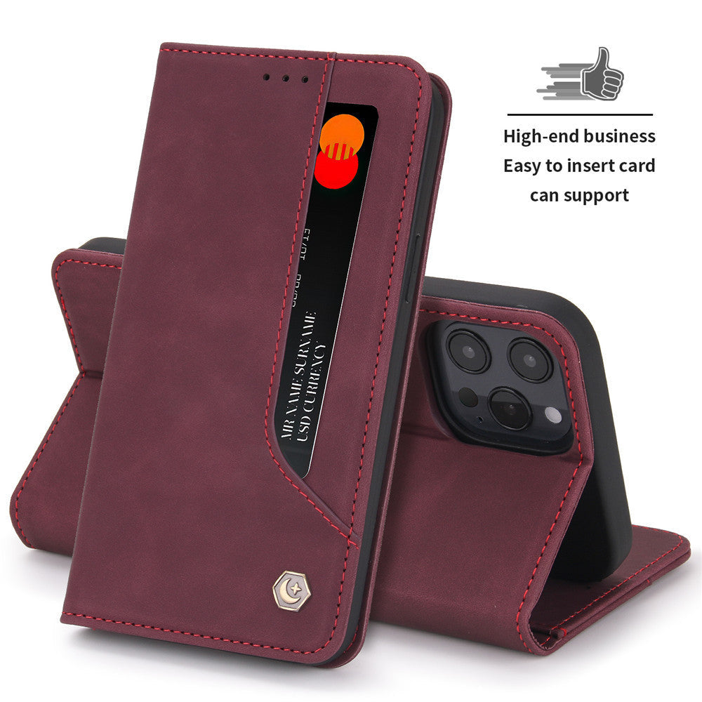 Premium suede pickup bag flip protection leather phone case