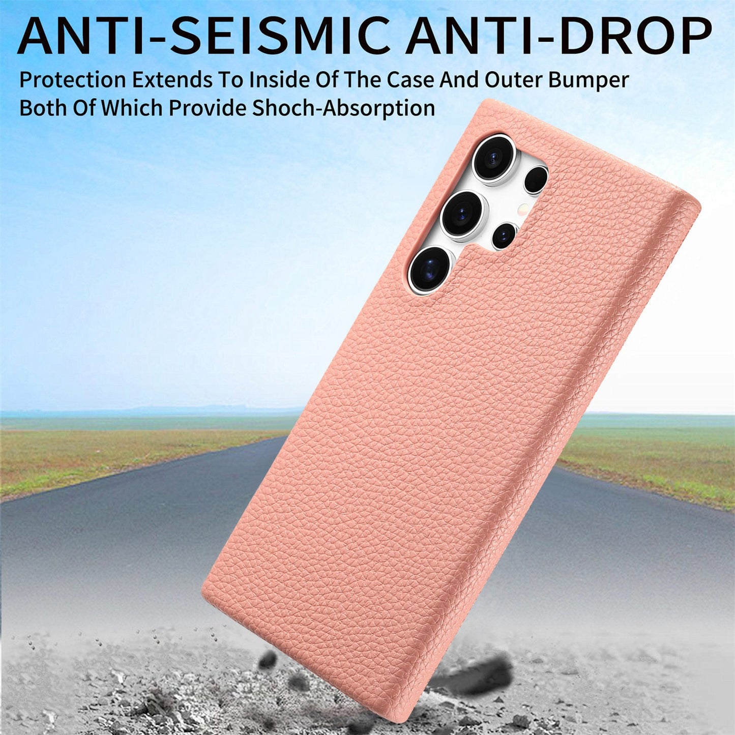 Luxurious Litchi Pattern Oil Edge Phone Case For Samsung