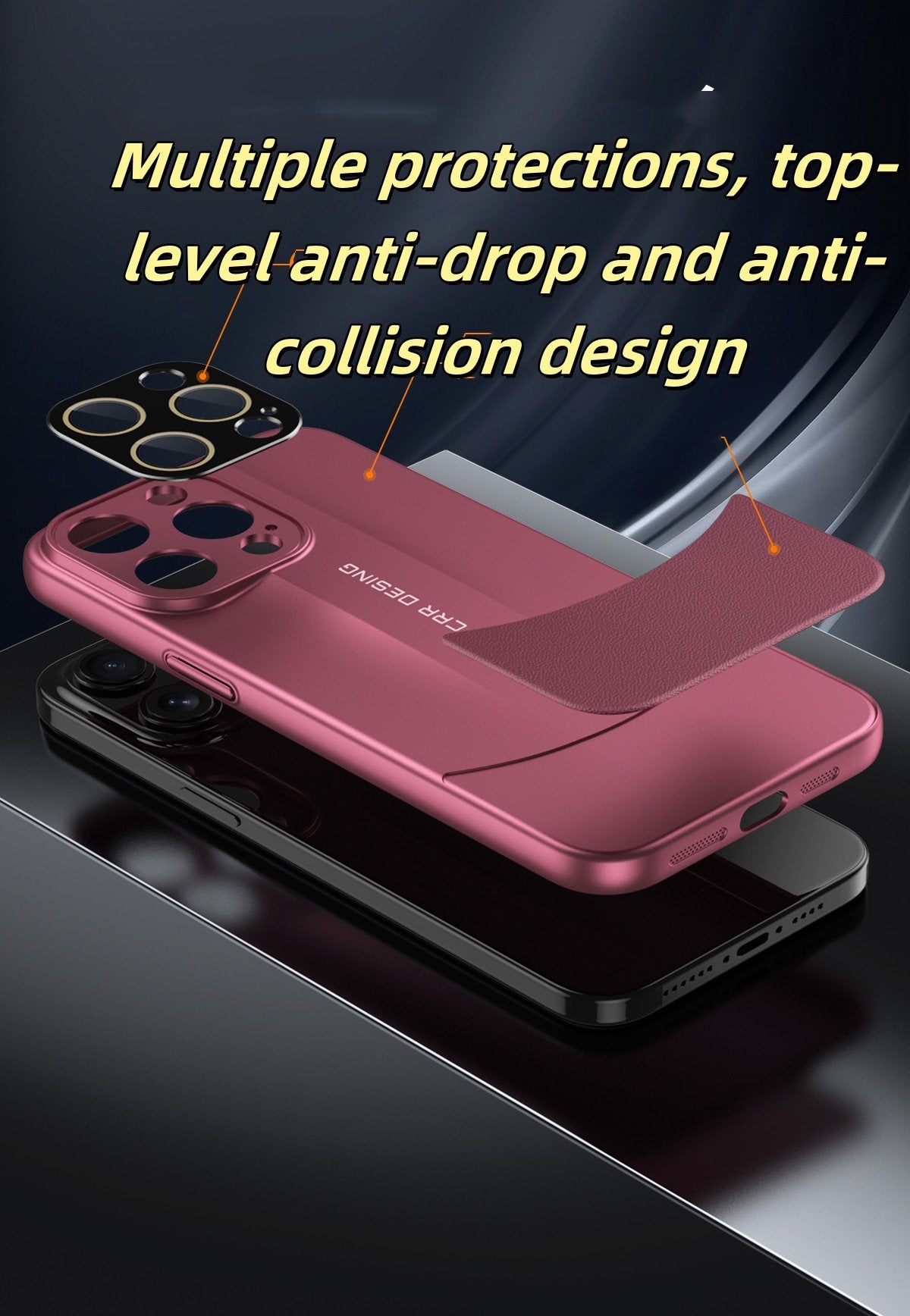 Premium Vegan Leather & Matte Phone Case with Raised Edges, Dustproof Cutouts, and Anti-Fingerprint Design