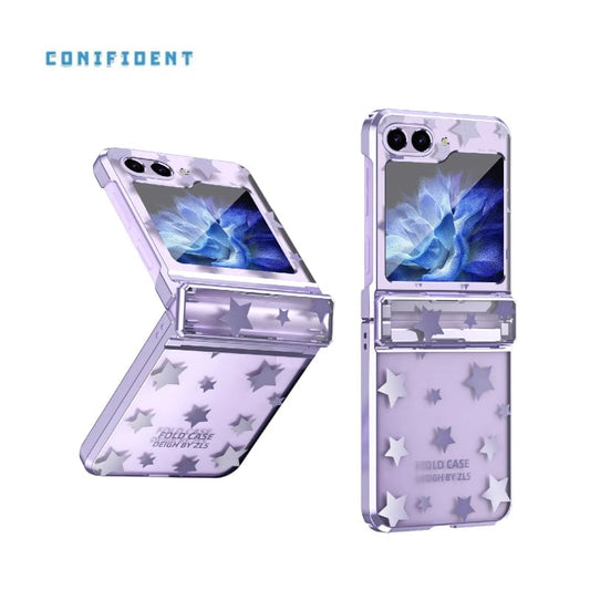 Electroplating starry sky phone case, suitable for Galaxy Z flip 3/Galaxy Z flip 4/Galaxy Z flip 5/Galaxy Z flip 6