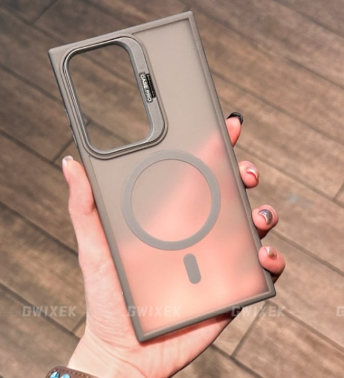 Frosted PC All-inclusive Anti-fall Lens Holder Phone Case For Samsung