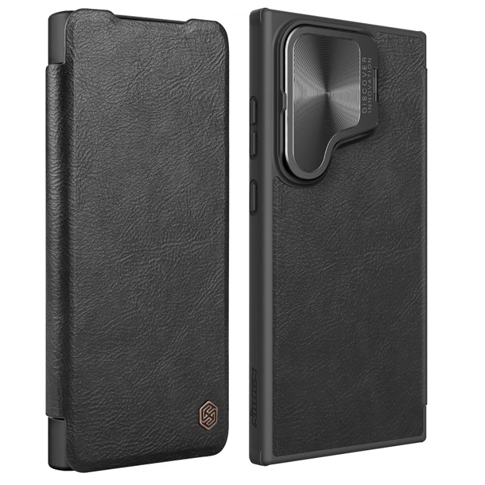 Premium Leather Lens Flip Phone Case For Samsung