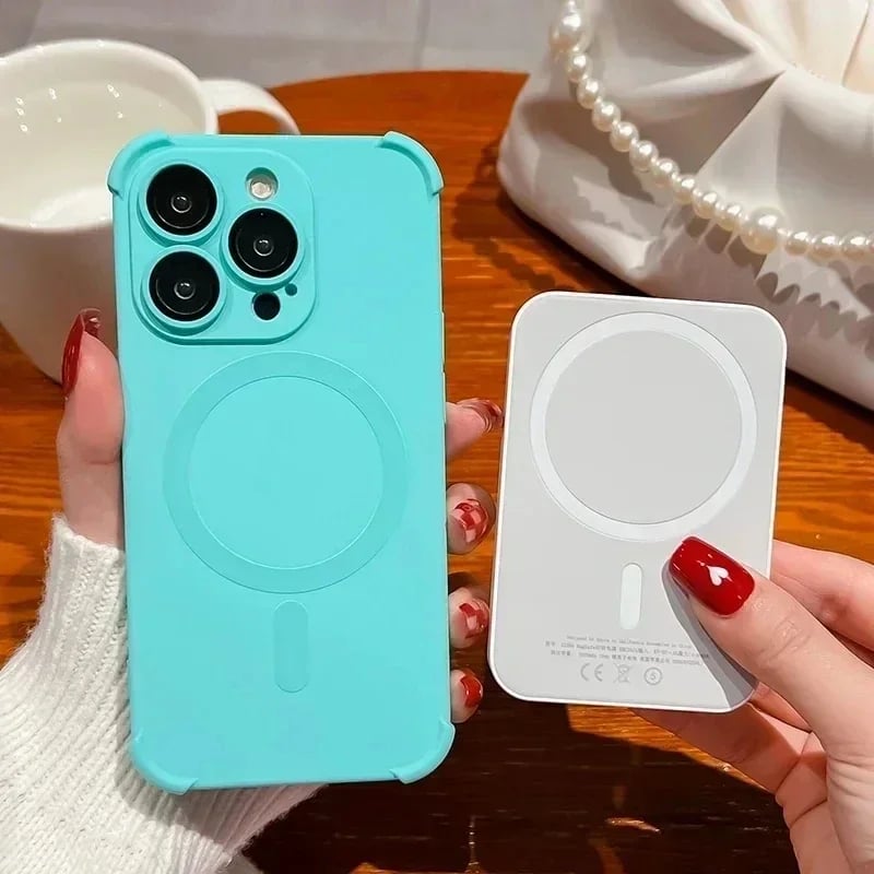 Silicone Shockproof Soft  Wireless Charge  Lens Protection Case