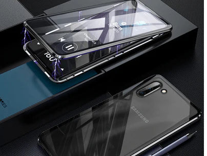 Magnetic Tempered Glass Double-sided Phone Case For Samsung