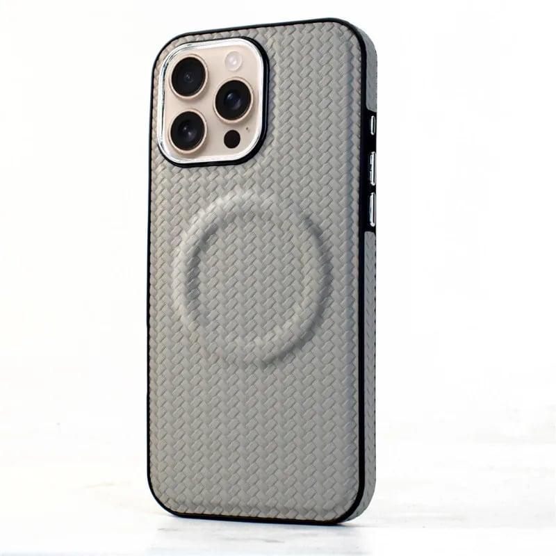 Woven Textured Leather Magnetic Phone Case
