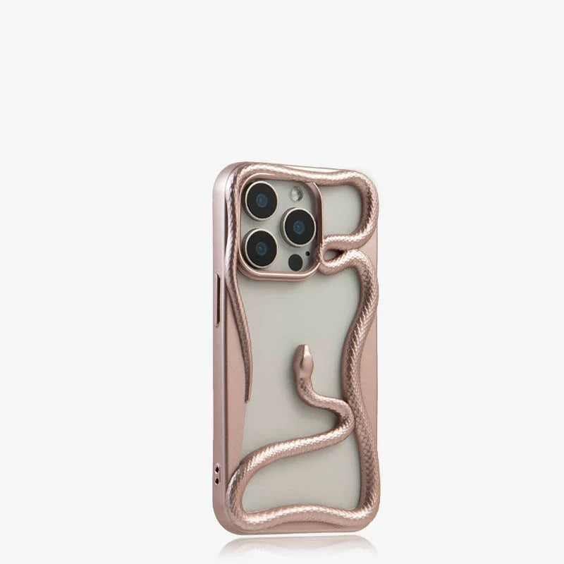 New electroplated silver snake hollow series IPHONE protective case