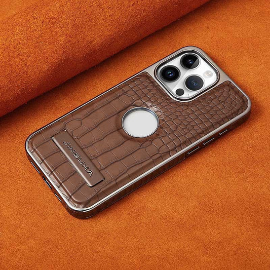 Suitable for 15proMax advanced crocodile pattern magnetic charging mobile phone case