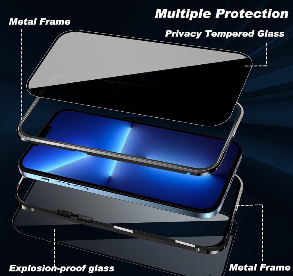 🔥Privacy Protection Technology🔥Magnetic Double Sided Tempered Glass Phone Case for iphone