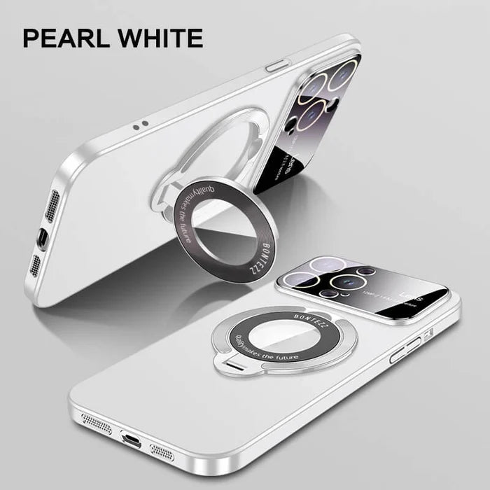 Large window iPhone case leak label magnetic bracket