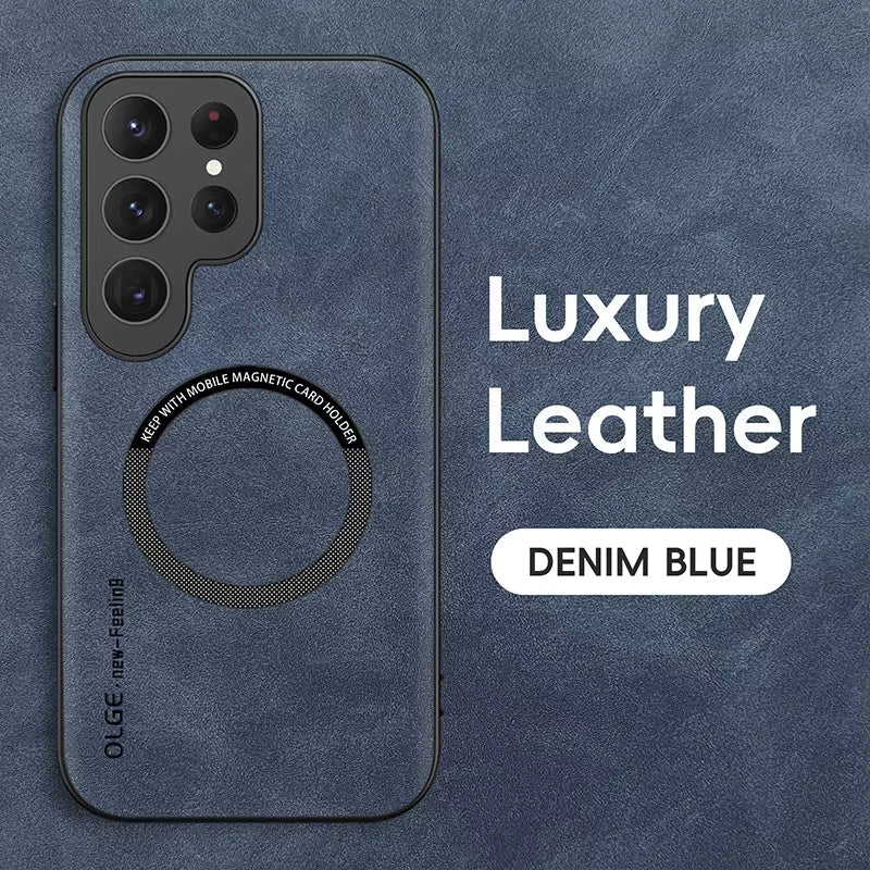Magnetic For Magsafe Leather Case For Samsung Galaxy