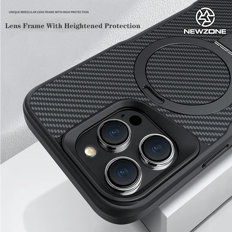 Fiber Textured Backplate Magsafe Magnetic Case For iPhone 16 15 14 13 12 Pro Max