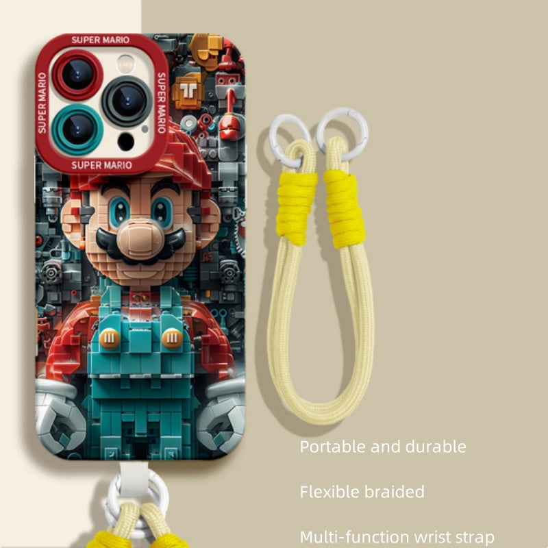 New cartoon Mario Lego lanyard for iPhone case