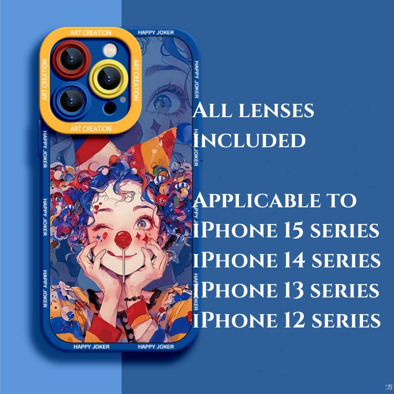 New Candy Eating Clown Lanyard Soft Protective Cover Liquid Silicone Phone Case