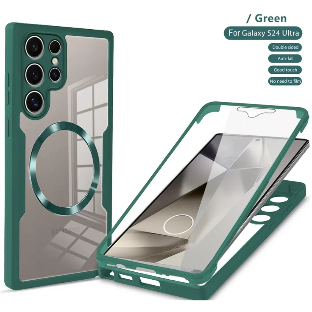 360 Full Body Clear Magnetic Phone Case For Samsung