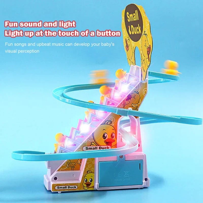 🦆Electric duck slide track with lights and music🦆
