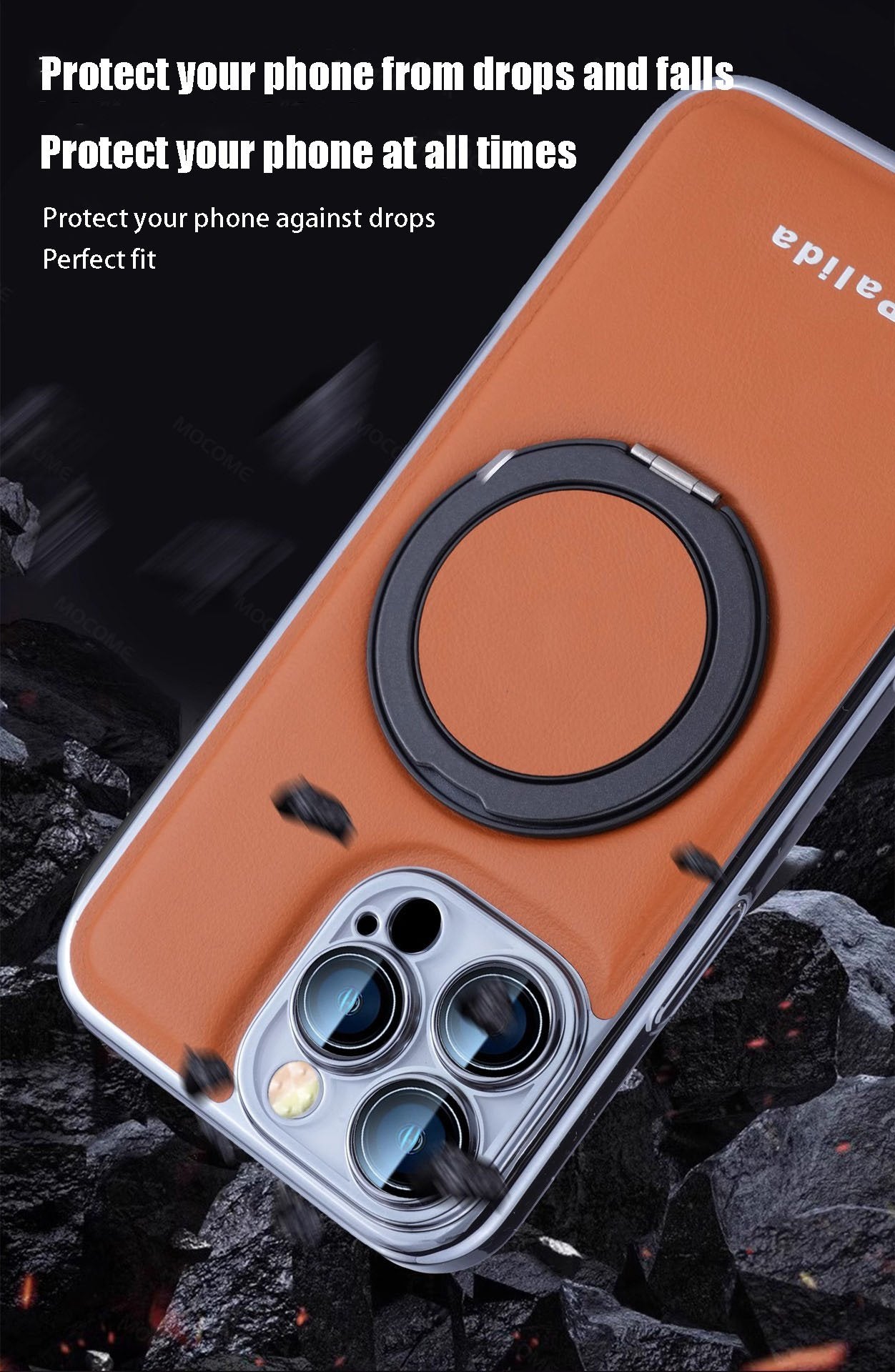 VERSATILEYUS TM  Magnetic rotating stand plating  fall protection case For IPhone16 15 14 13 Pro max Plus