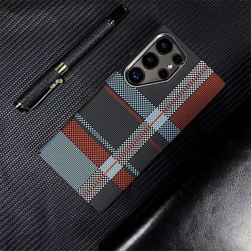 -For Galaxy S24 Magsafe Luminous Carbon Fiber Texture Drop-Proof Case