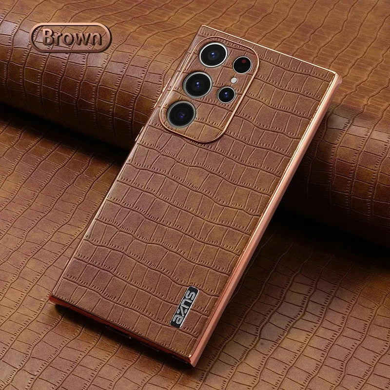 Luxury Leather Electroplated Phone Case