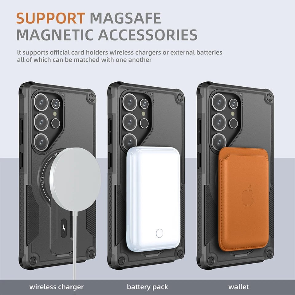 Cool Mecha For Magsafe Magnetic Stand Invisible Support Phone Case