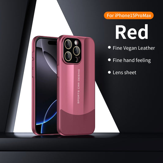 Premium Vegan Leather & Matte Phone Case with Raised Edges, Dustproof Cutouts, and Anti-Fingerprint Design