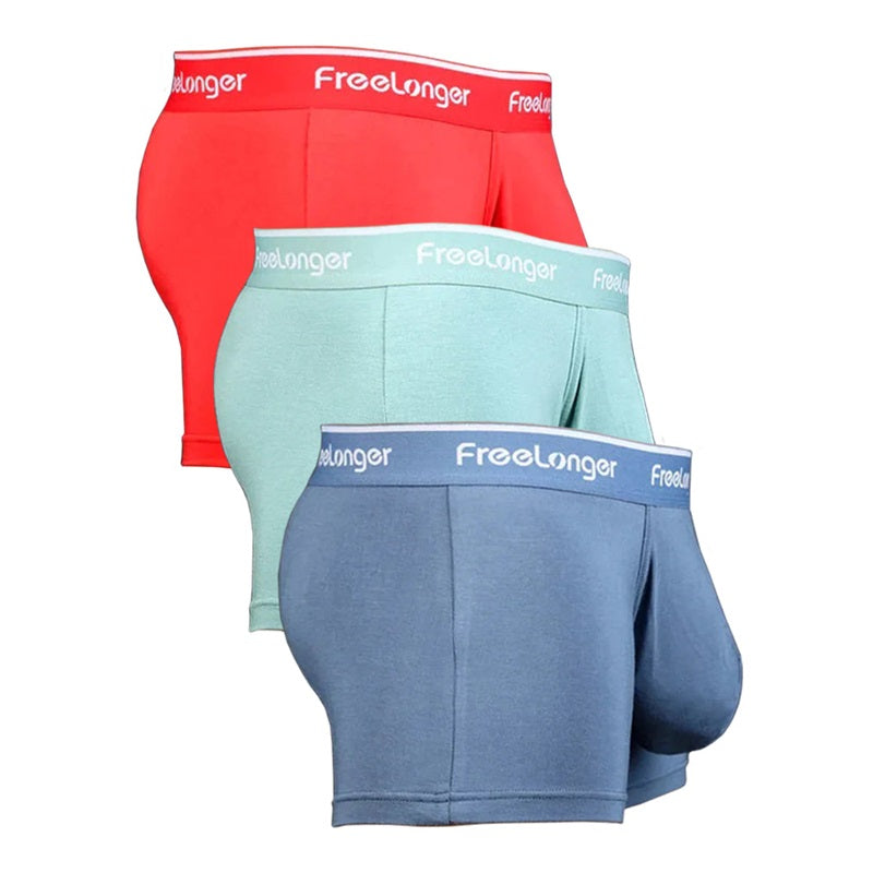 FreeLonger Men's Comfy Separate Big Pouch Boxer Briefs