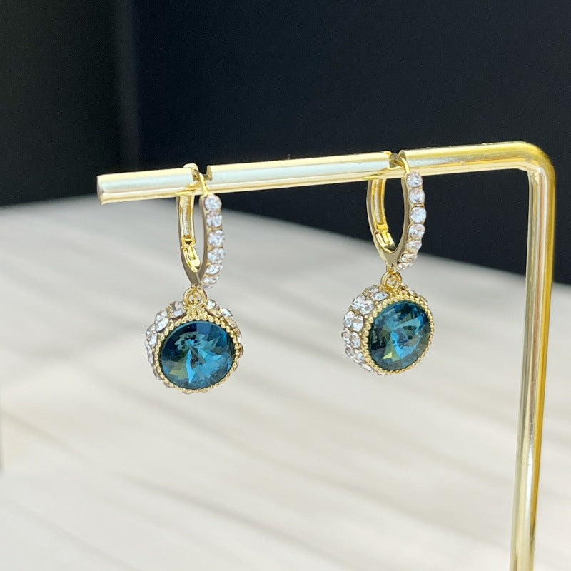 Sapphire Crystal Diamond Earrings