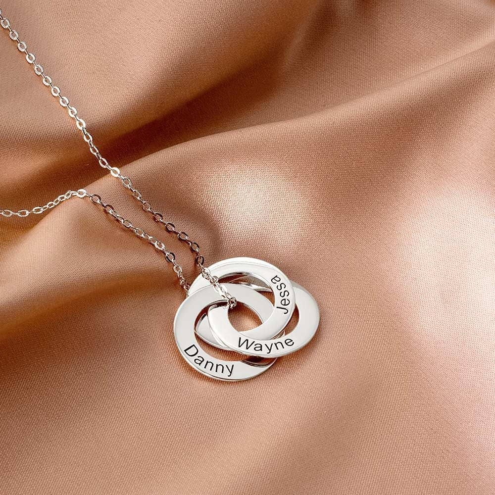 Minimalist Personalized Interlocking Circle Necklace