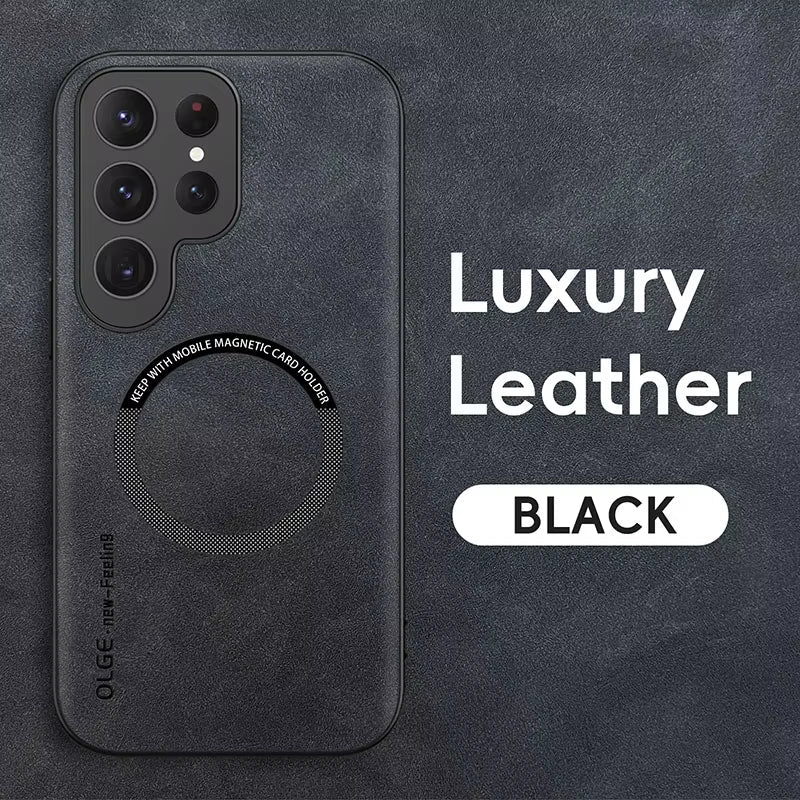 Magnetic For Magsafe Leather Case For Samsung Galaxy