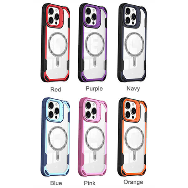 Anti-drop stand transparent magnetic phone case