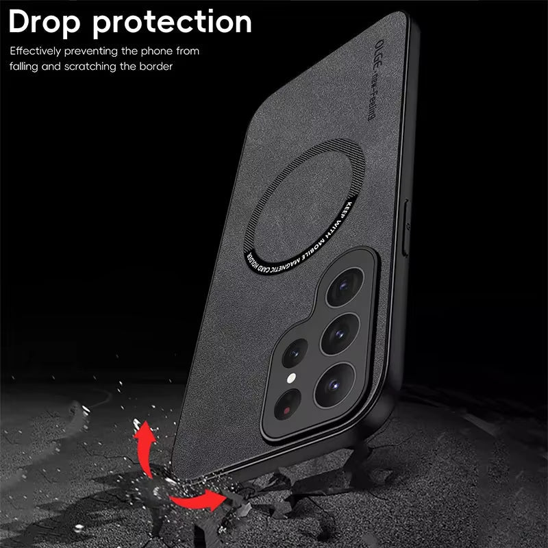 Magnetic For Magsafe Leather Case For Samsung Galaxy
