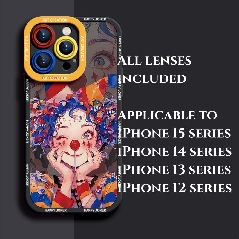 New Candy Eating Clown Lanyard Soft Protective Cover Liquid Silicone Phone Case