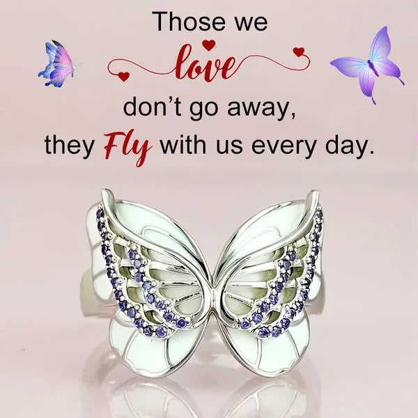 FOR MEMORIAL - DIAMOND DOUBLE BUTTERFLY RING