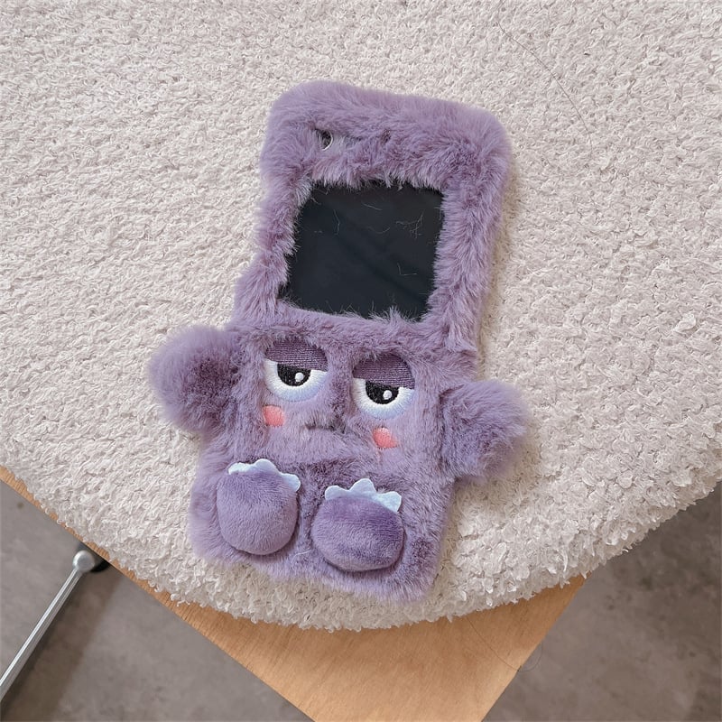 Plush Cartoon Monster Phone Case for Galaxy Z Flip 3/Galaxy Z Flip 4/Galaxy Z Flip 5/Galaxy Z Flip 6