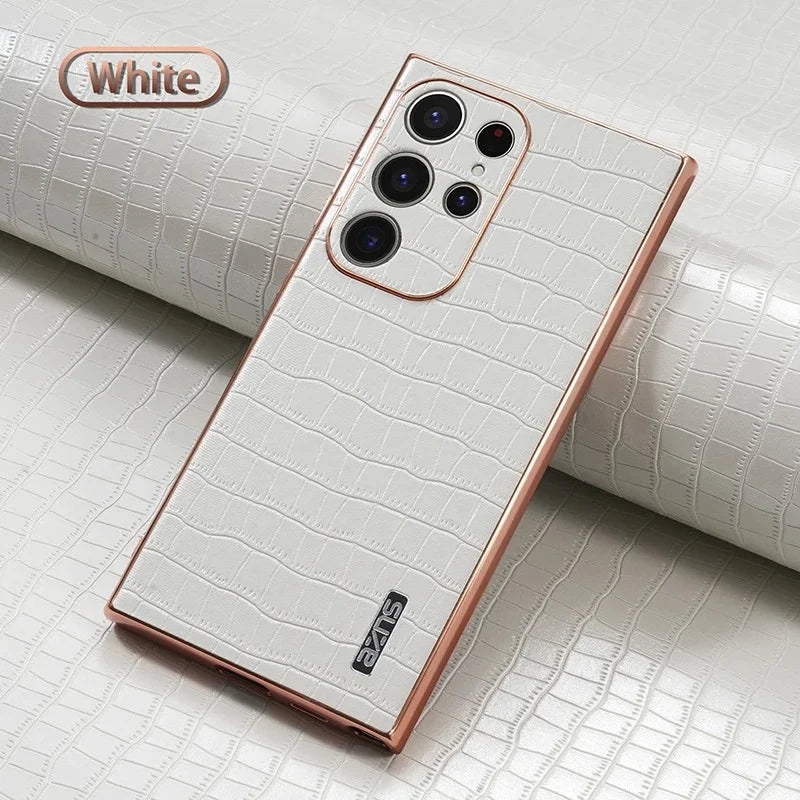 Luxury Leather Electroplated Phone Case