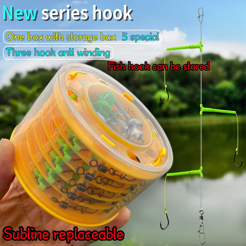 🐟Newest Anti-tangle Tandem Fishing Hooks with Organizer