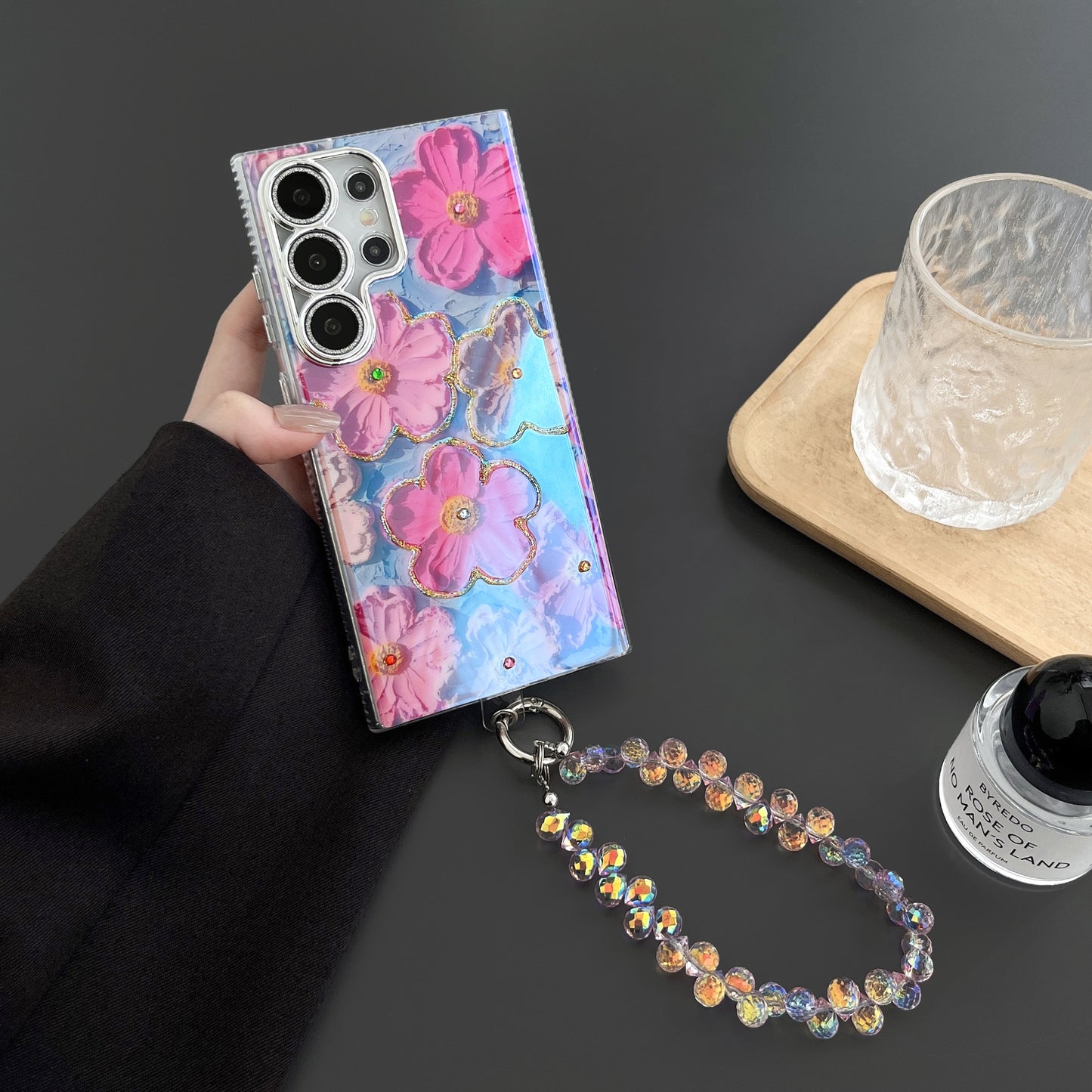 Oil Painting Flower Lanyard Phone Case For Samsung