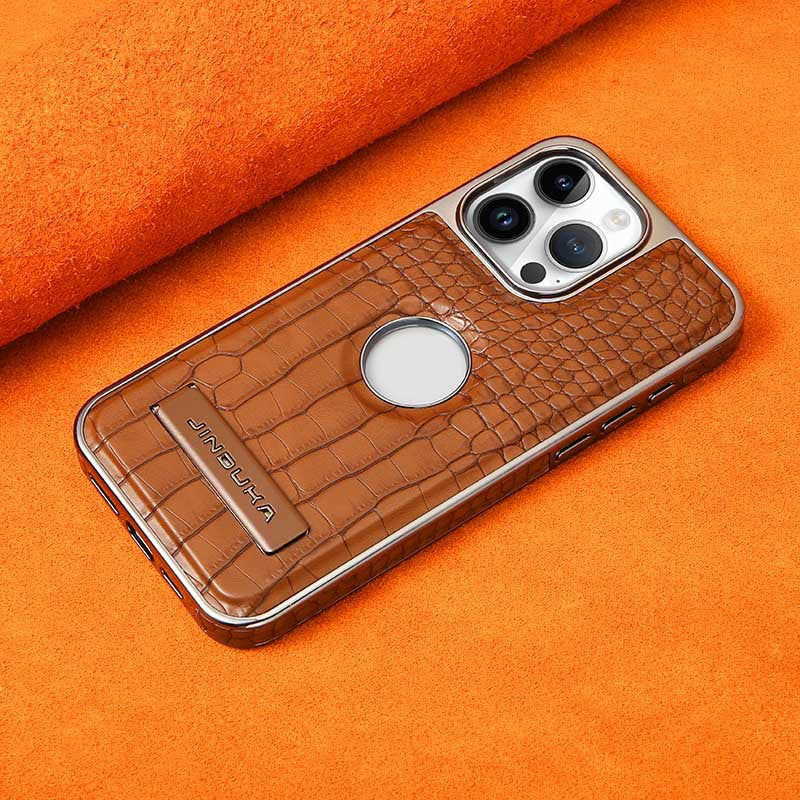 Suitable for 15proMax advanced crocodile pattern magnetic charging mobile phone case