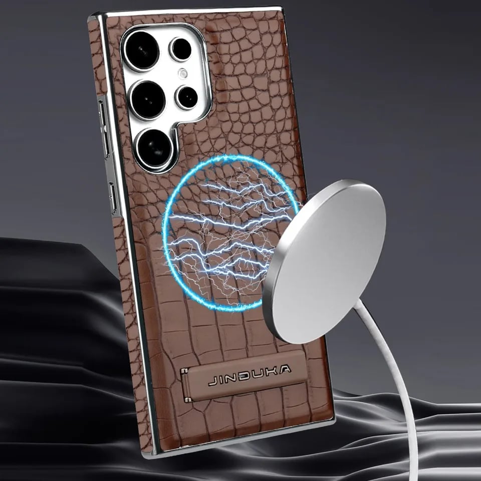 SentimentvalueTM Leather Phone Case, Premium Crocodile Leather Texture Magnetic Stand Phone Case For Samsung Galaxy S25 S24 S23 Series
